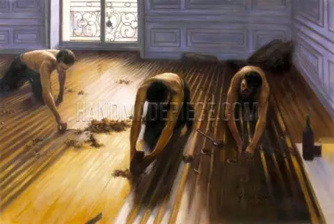 floor strippers young men working hard canvas Oil painting gustave caillebotte 