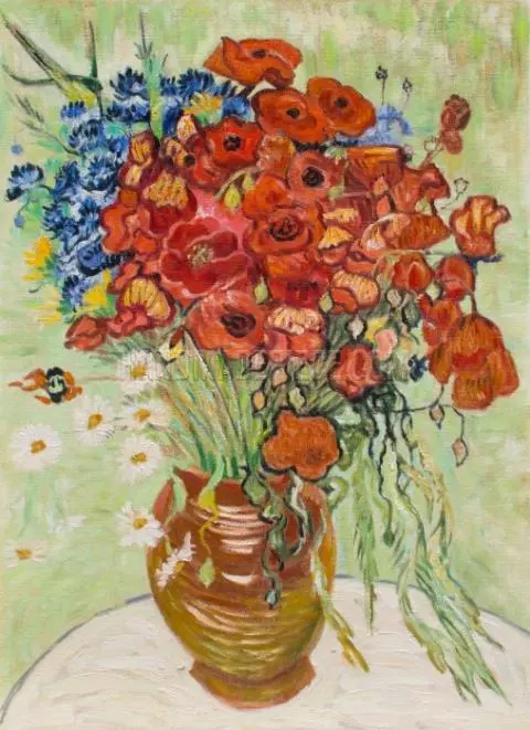 Red Poppies And Daisies By Vincent Van Gogh Painting Reproduction