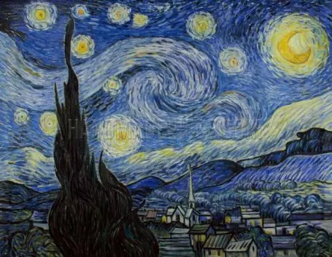 Hand-Painted Reproduction of Van Gogh Starry Night 
