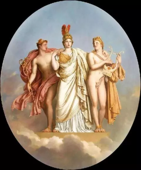 Minerva between Apollo and Mercury by Anne-Louis Girodet de Roussy