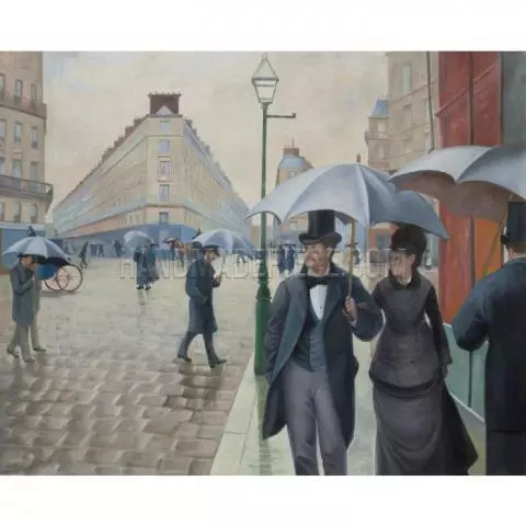 Paris Street Rainy Day By Gustave Caillebotte Painting Reproduction