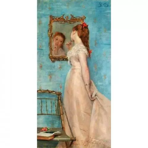 looking in mirror painting