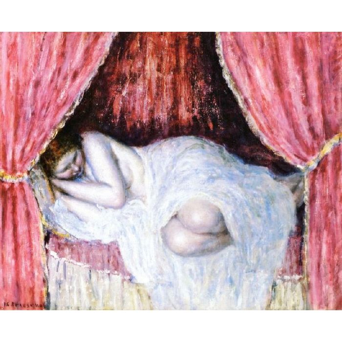 Nude Behind Red Curtains