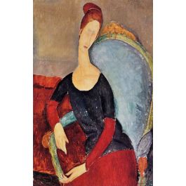 Portrait of Jeanne Hebuterne Seated in an Armchair by Amedeo Modigliani  Painting Reproduction
