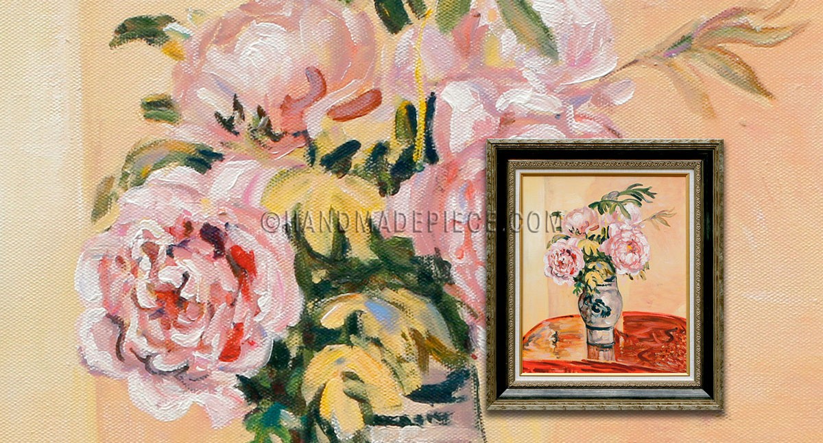 Pink Peonies By Camille Pissarro