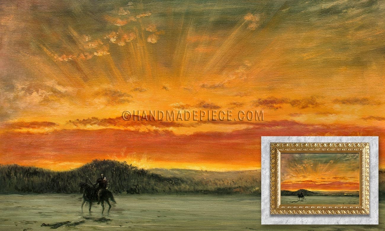 Indian Rider at Sunset