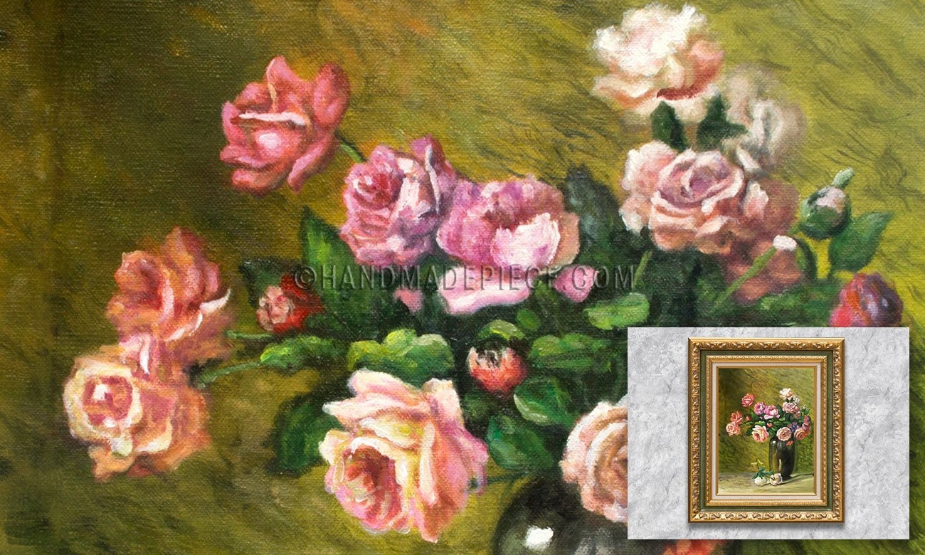 Pink Roses on a Table