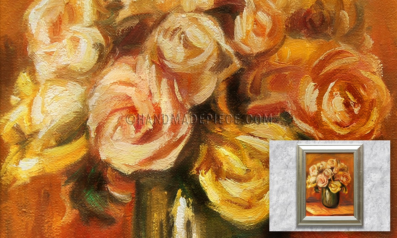 Roses in a Blue Vase