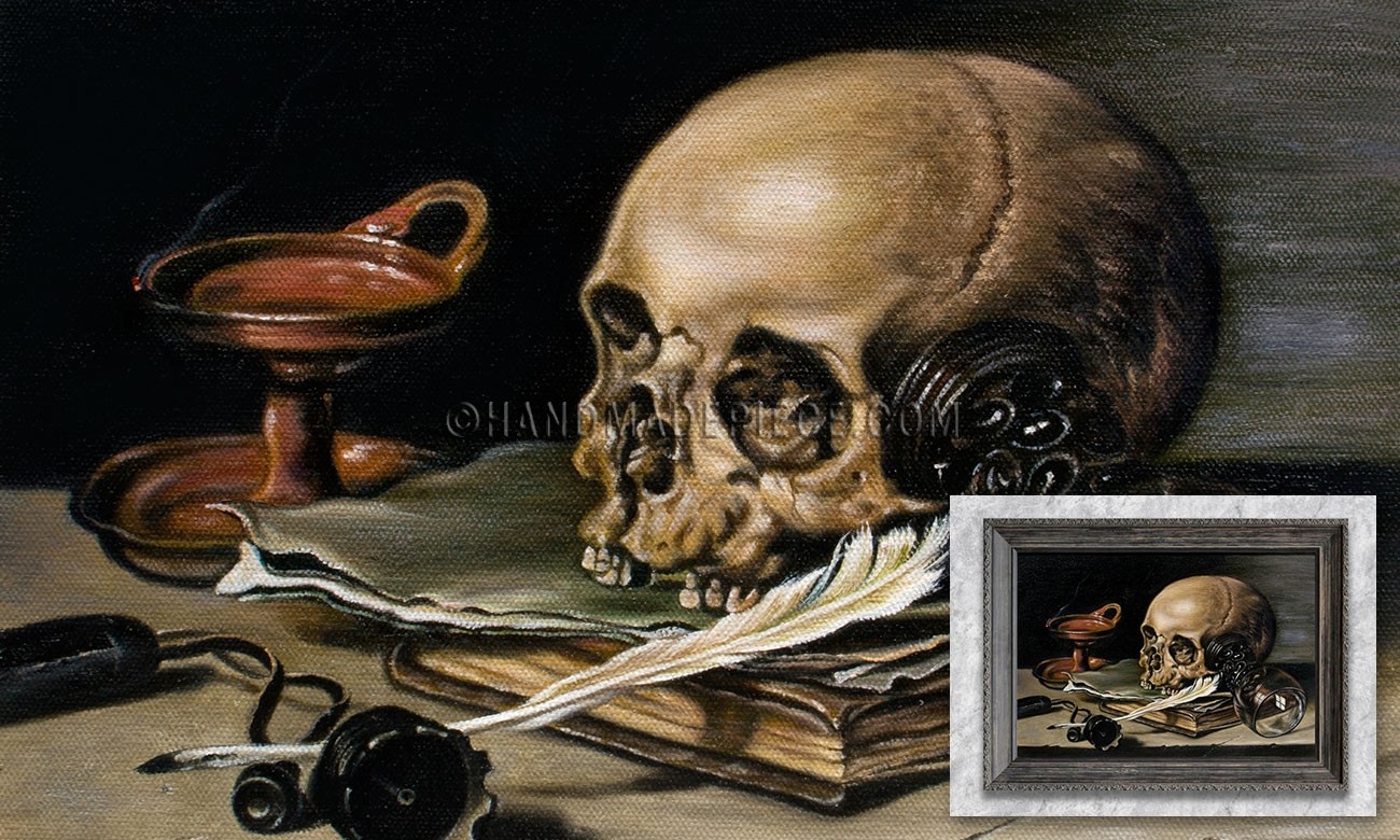 Still Life: Skull and Writing Quill