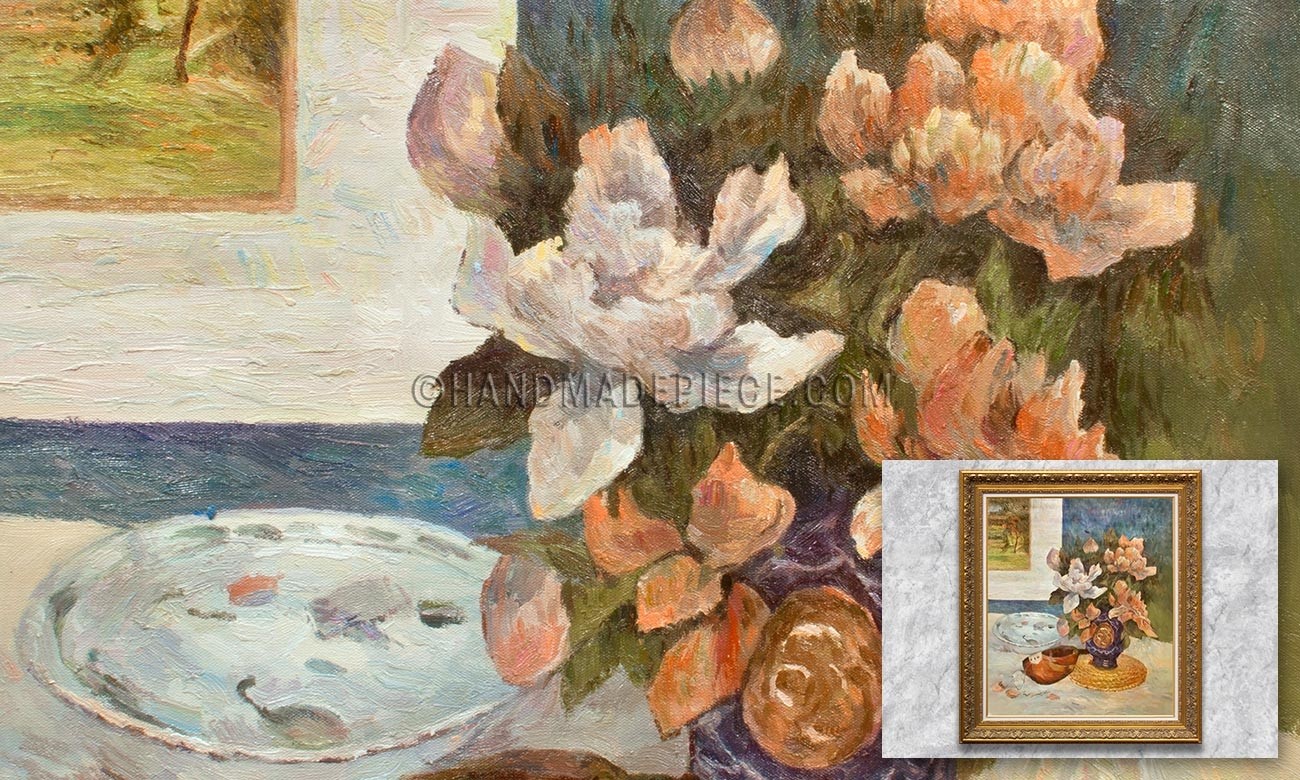 Still Life with Chinese Peonies and Mandolin