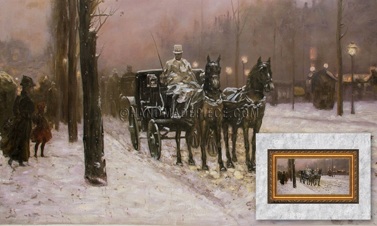Street Scene with Hansom Cab