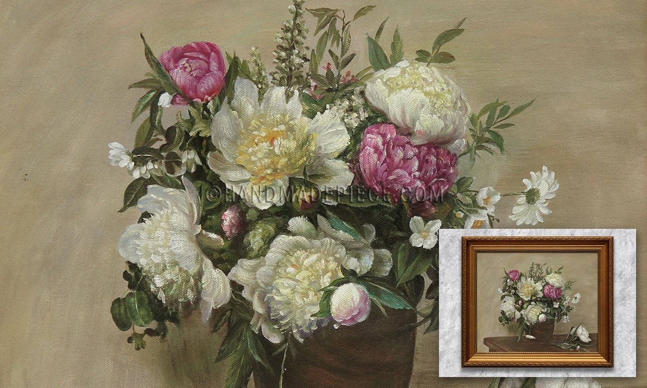Vase of Peonies