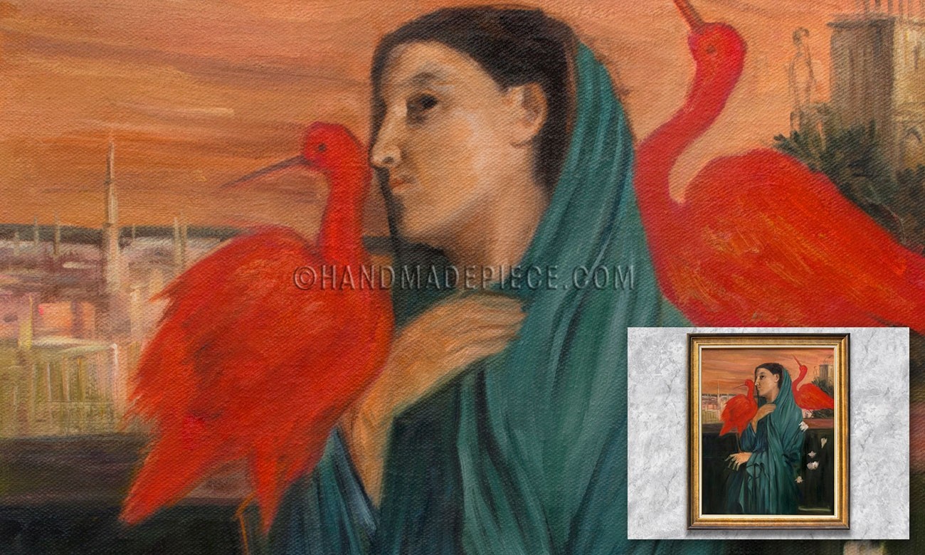 Young Woman with Ibis